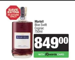 Spar Tops Martell Blue Swift Cognac offer