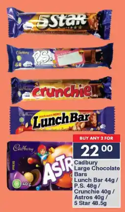 President Hyper Cadbury Large Chocolate Bars Lunch Bar/ P.S./ Crunchie/ Astros/ 5 Star offer