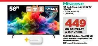 HiFi Corp Hisense 58-inch Smart 4K UHD TV-58A6N offer