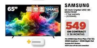 HiFi Corp Samsung 65-inch Crystal UHD 4K-65DU7000 offer