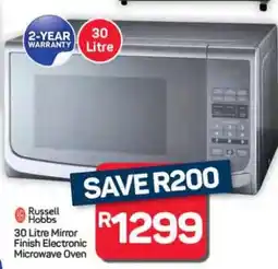 Pick n Pay Hypermarket Russell Hobbs 30 Litre Mirror Finish Electronic Microwave Oven offer