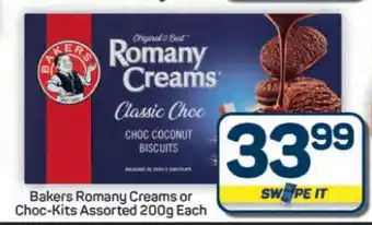 Pick n Pay Hypermarket Bakers Romany Creams or Choc-Kits Assorted 200g Each offer