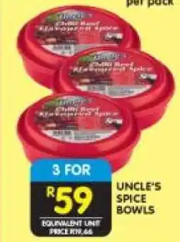 Shoprite UNCLE'S SPICE BOWLS offer