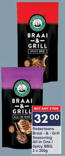President Hyper Robertsons Braai & Grill Seasoning All in One/ Spicy BBQ offer
