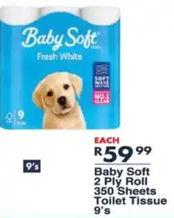 President Hyper Baby Soft 2 Ply Roll 350 Sheets Toilet Tissue offer