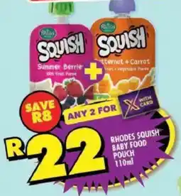 Shoprite Rhodes squish baby food pouch offer