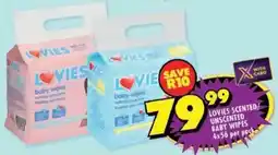 Shoprite Lovies scented/ unscented baby wipes offer