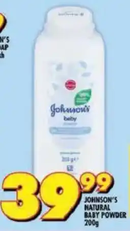 Shoprite Johnson's natural baby powder offer