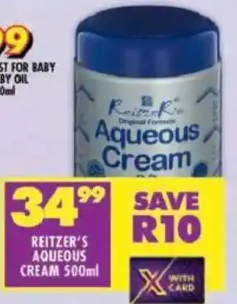 Shoprite Reitzer's aqueous cream offer