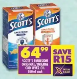 Shoprite Scott's emulsion original/ orange cod liver oil offer