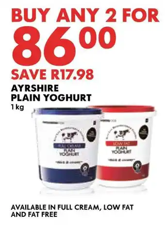 Woolworths Ayrshire plain yoghurt offer