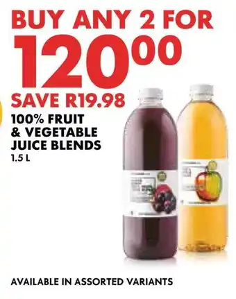 Woolworths 100% fruit & vegetable juice blends offer