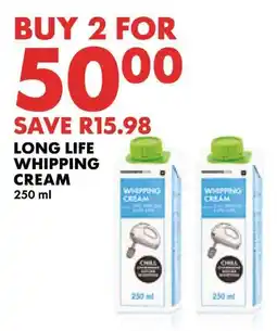 Woolworths Long life whipping cream offer
