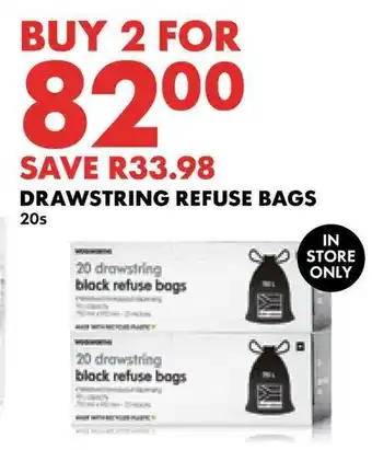 Woolworths Drawstring refuse bags offer