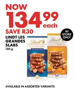 Woolworths Lindt les grandes slabs offer