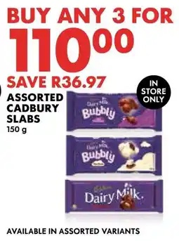 Woolworths Cadbury slabs assorted offer