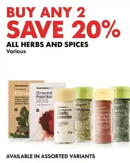Woolworths All herbs and spices offer