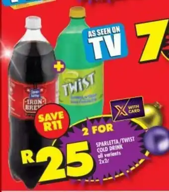 Shoprite Sparletta / Twist Cold Drink All Variants 2x2L offer