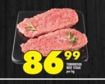 Shoprite Tenderised Beef Steak per kg offer