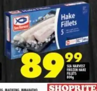 Shoprite Sea Harvest Frozen Hake Fillets 800g offer