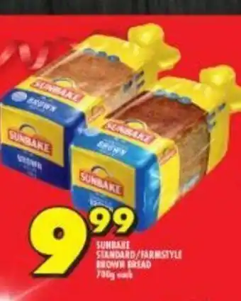 Shoprite Sunbake Standard / Farmstyle Brown Bread 700g each offer