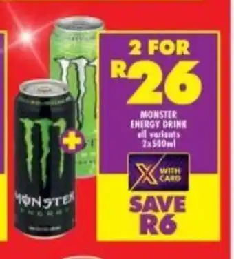 Shoprite Monster Energy Drink All Variants 2x500ml offer