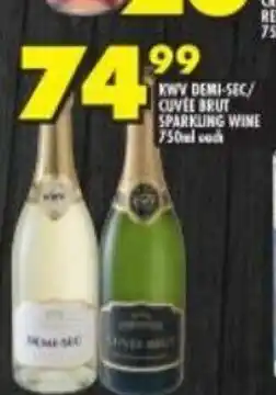 Shoprite KMV Demi-Sec / Cuvee Brut Sparkling Wine 750ml each offer