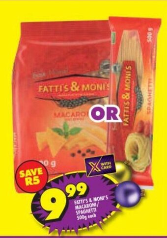 Shoprite Fatti's & Moni's Macaroni / Spaghetti 500g each offer