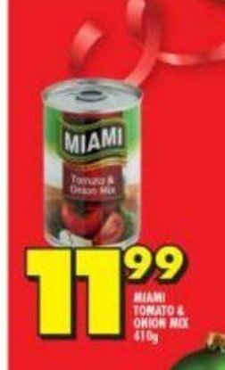 Shoprite Miami Tomato & Onion Mix 410g offer