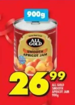Shoprite All Gold Smooth Aprikot Jam 900g offer