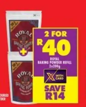 Shoprite Royal Baking Powder Refill 2x200g offer