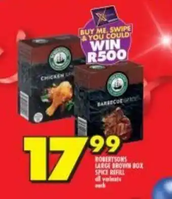 Shoprite Robertsons Large Brown Box Spice Refill All Variants each offer