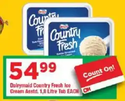 OK Grocer Dairymaid Country Fresh Ice Cream Asstd. Tub offer