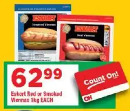 OK Grocer Eskort Red or Smoked Viennas offer