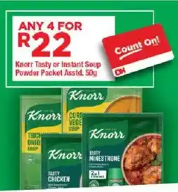 OK Grocer Knorr Tasty or Instant Soup Powder Packet Asstd. offer