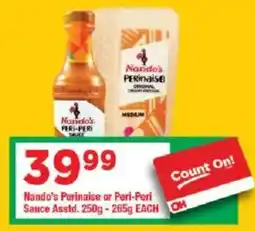 OK Grocer Nando's Perinaise or Peri-Peri Sauce Asstd. offer
