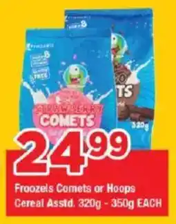 OK Grocer Froozels Comets or Hoops Cereal Asstd. offer