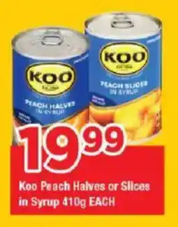 OK Grocer Koo Peach Halves or Slices in Syrup offer