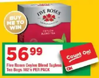 OK Grocer Five Roses Ceylon Blend Tagless Tea Bags offer