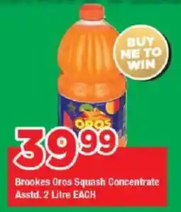 OK Grocer Brookes Oros Squash Concentrate Asstd. offer