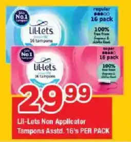 OK Grocer Lil-Lets Non Applicator Tampons Asstd. offer