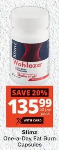 MediRite Slimz One-a-Day Fat Burn Capsules offer