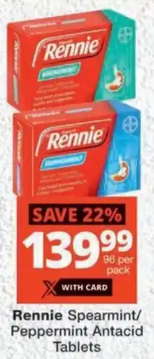 MediRite Rennie Spearmint/ Peppermint Antacid Tablets offer