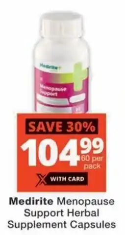 MediRite Medirite Menopause Support Herbal Supplement Capsules offer