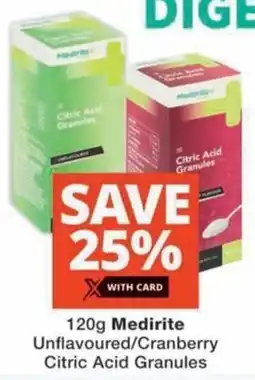 MediRite Medirite Unflavoured/ Cranberry Citric Acid Granules offer