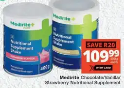 MediRite Medirite Chocolate/ Vanilla/ Strawberry Nutritional Supplement offer