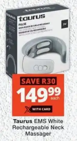 MediRite Taurus EMS White Rechargeable Neck Massager offer
