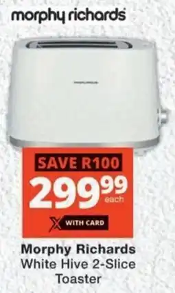 MediRite Morphy Richards White Hive 2-Slice Toaster offer