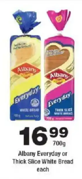 Albany Everyday or Thick Slice White Bread
