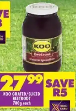 Shoprite Koo grated/ sliced beetroot offer